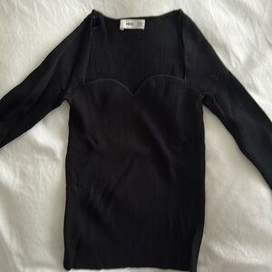 Mango Black fitted shirt